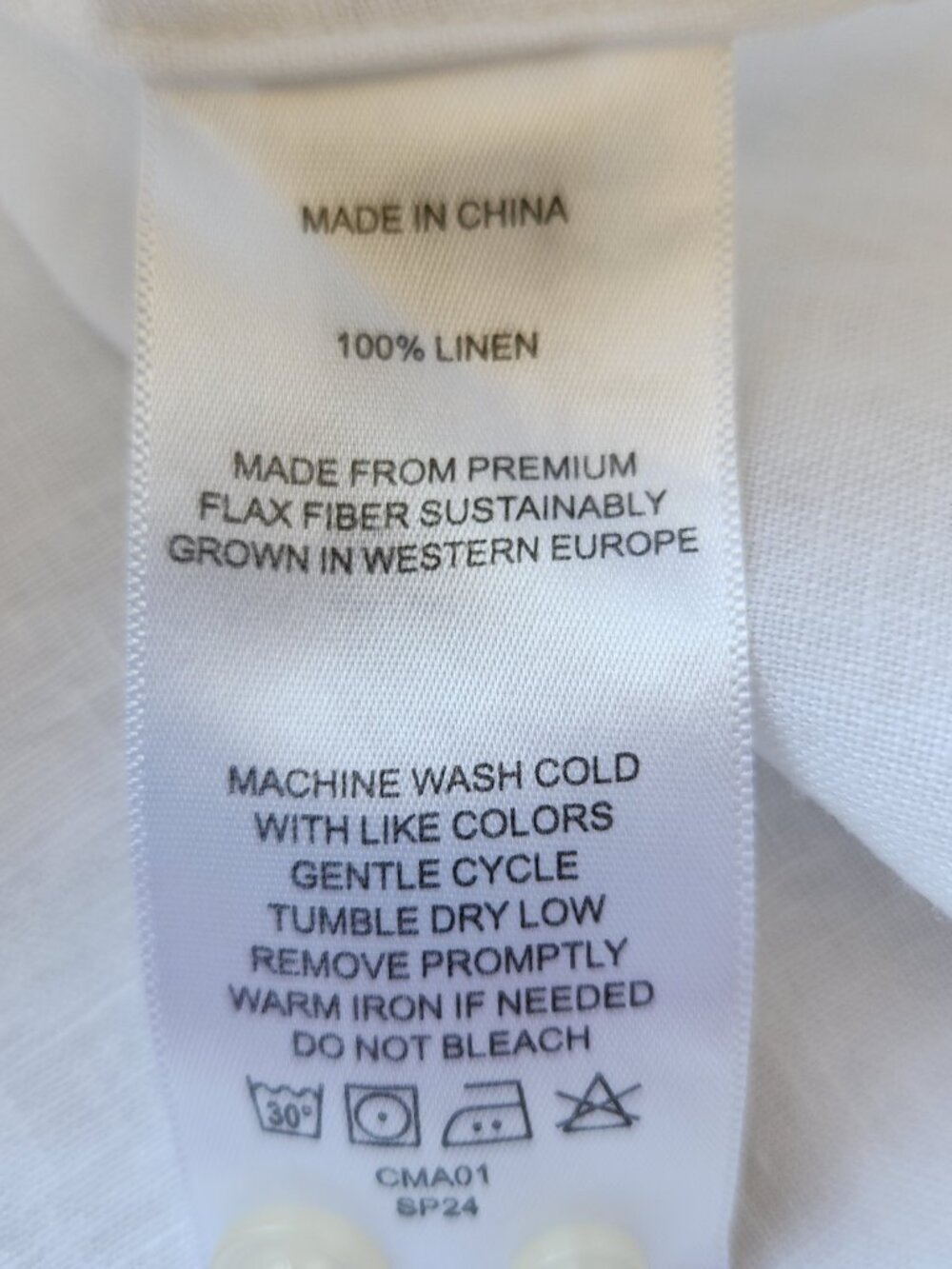 Quince Women's Large White 100% European Linen Long Sleeve Button-Down Shirt - Picture 15 of 15